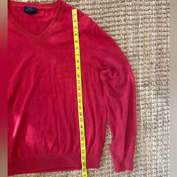 Brooks Brothers L Red v-neck Cotton Pullover Sweater - Picture 7 of 8